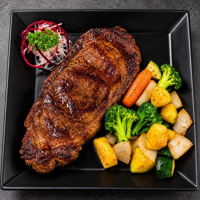 Hibachi Rib Eye Steak Dinner.