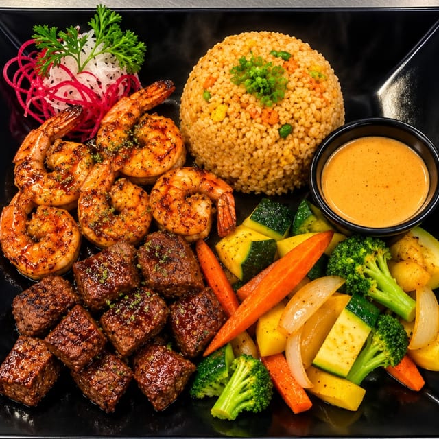Hibachi Steak & Shrimp.